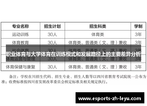 职业体育与大学体育在训练模式和发展路径上的主要差异分析 职业体育与大学体育在训练模式和发展路径上的主要差异分析